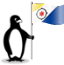 The Glacial penguin holding the flag of Bonaire.