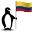 The Glacial penguin holding the flag of Colombia.