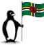 The Glacial penguin holding the flag of Dominica.