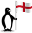 The Glacial penguin holding the flag of England.