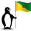 The Glacial penguin holding the flag of French Guyana.